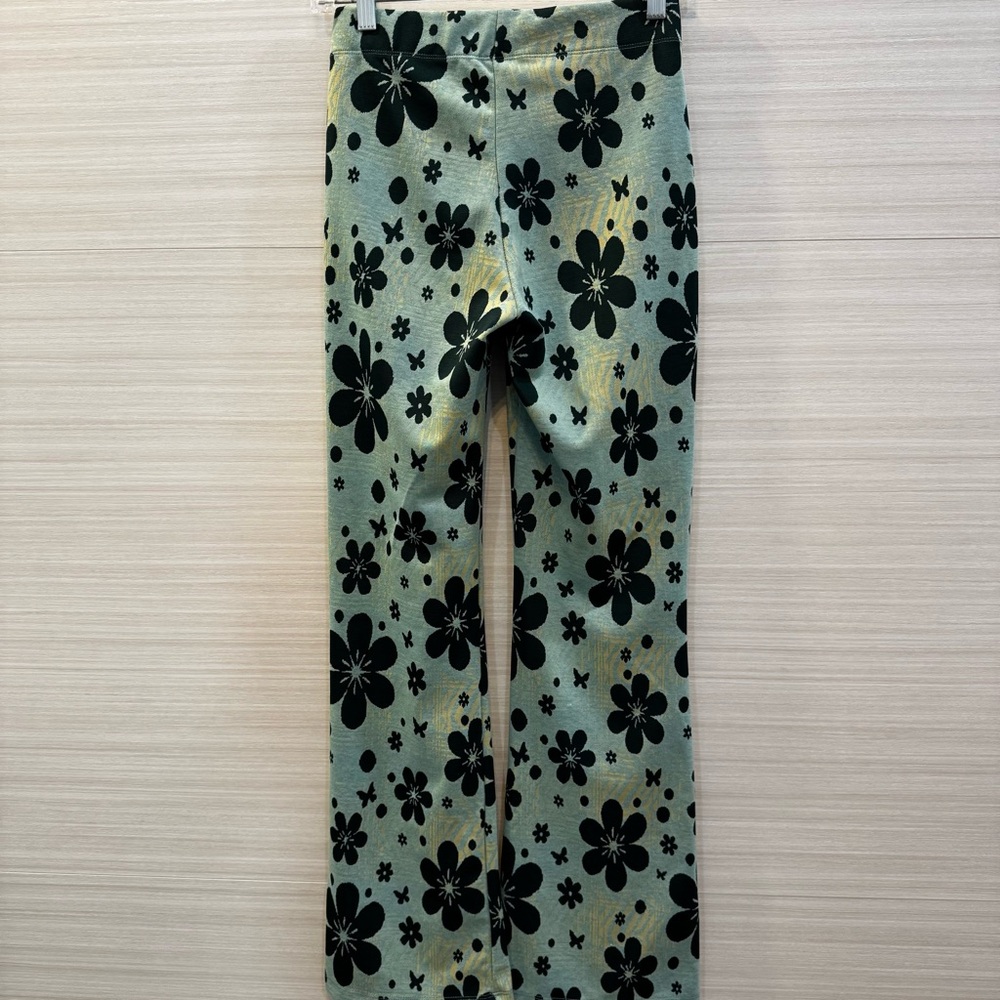 Urban Outfitters Retro Floral Pants Green stretch Waist size Small - Picture 4 of 5